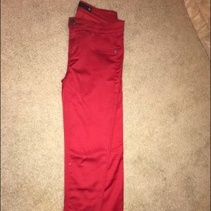 Juniors Red Skinny Jeans
